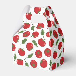 Hand Drawn Red Tomato Pattern Favor Box