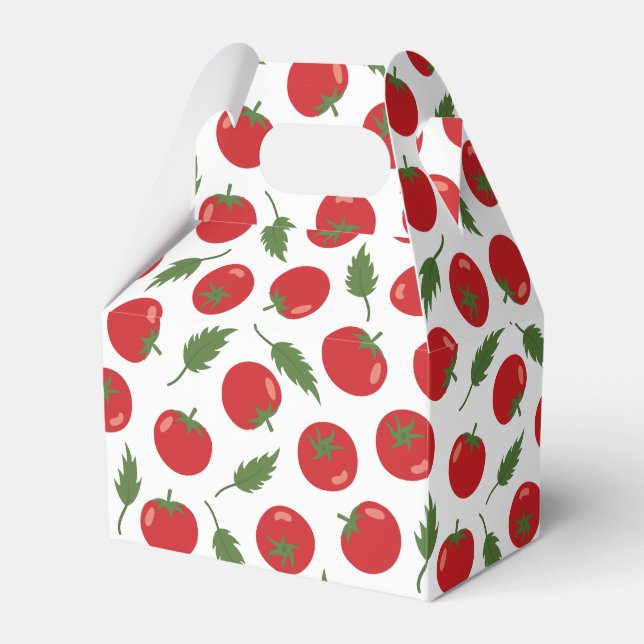 Hand Drawn Red Tomato Pattern Favor Box (Front Side)