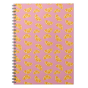 Hand-drawn Refreshing Oranges Seamless Pattern Notebook