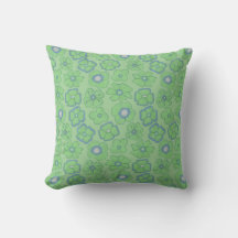 Hand-Drawn Retro Floral Pattern in Green and Blue