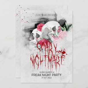 Hand Drawn Retro Style Halloween Party Invitation