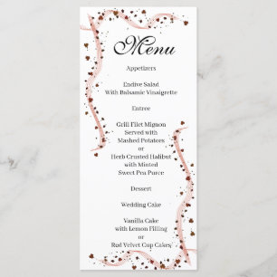 Hand Drawn Ribbon and flowers Menu