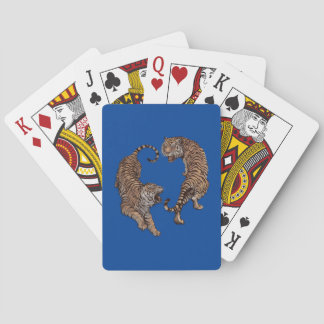Hand drawn roaring yin yang tigers  playing cards