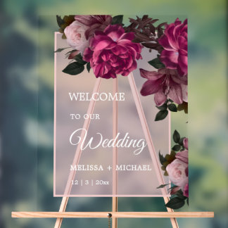 Hand Drawn Romantic Roses Wedding Welcome