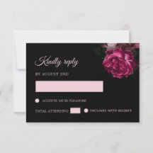 Hand Drawn Roses Black Floral