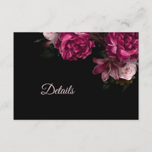 Hand Drawn Roses Dark Moody Enclosure Card