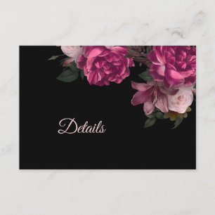 Hand Drawn Roses Dark Moody Enclosure Card