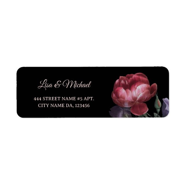 Hand Drawn Roses Flower Black (Front)