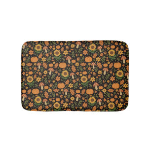 Hand Drawn Rustic Fall Pattern Bath Mat