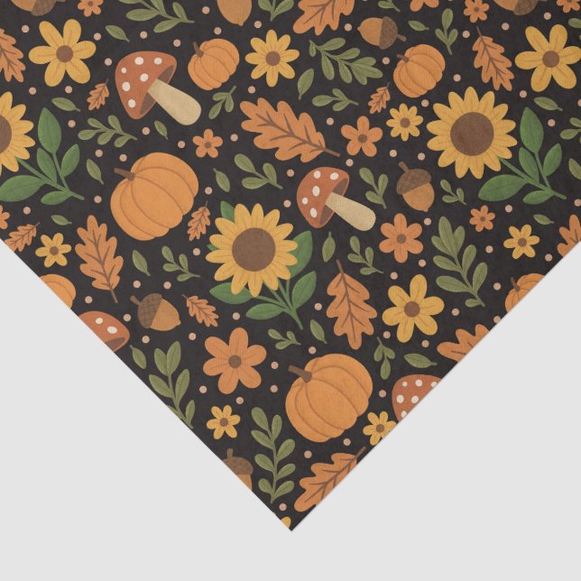 Hand Drawn Rustic Fall Pattern Tissue Paper (Detail)