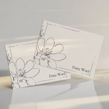 Hand-Drawn Rustic Wildflower Personalized Cream
