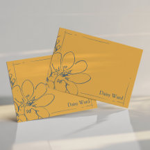 Hand-Drawn Rustic Wildflower Personalized Yellow