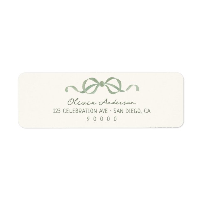 Hand Drawn Sage Green Bow (Devant)