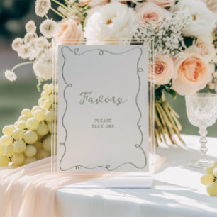 Hand Drawn Sage Green Frame Favors Poster