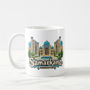 Hand Drawn Samarkand Uzbekistan Travel Art Coffee Mug