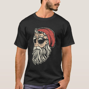 Hand Drawn Santa Basic Dark Christmas T-Shirt