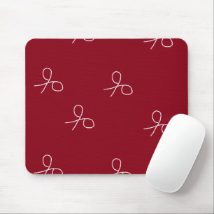 Hand drawn scissors on maroon red mouse pad