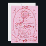 Hand Drawn Scribble Cocktail 30th Any Age Invitation<br><div class="desc">Celebrate your milestone 30th birthday in style with this chic Pink Disco Ball Invitation. Featuring a playful disco ball design, martini glass, and cake illustrations on a vibrant pink background, this customizable invitation is perfect for a fun and festive celebration. Easily personalize the text to include your party details and...</div>