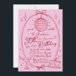 Hand Drawn Scribble Cocktail 30th Any Age Invitation<br><div class="desc">Celebrate your milestone 30th birthday in style with this chic Pink Disco Ball Invitation. Featuring a playful disco ball design, martini glass, and cake illustrations on a vibrant pink background, this customizable invitation is perfect for a fun and festive celebration. Easily personalize the text to include your party details and...</div>
