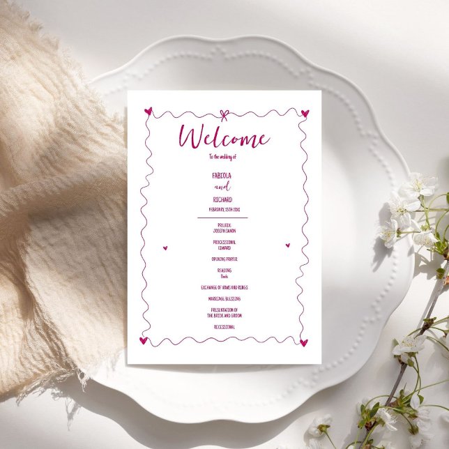 Hand drawn Scribble illustrations  Wedding Program (Creator Uploaded)