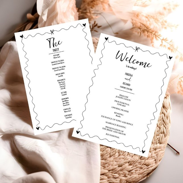 Hand drawn Scribble illustrations  Wedding Program (Creator Uploaded)
