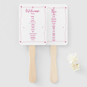 Hand drawn Scribble illustrations Wedding Program Fan
