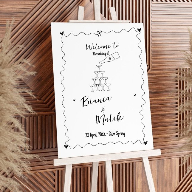 Hand Drawn Scribble Line Illustrations Wedding  Poster (Creator Uploaded)