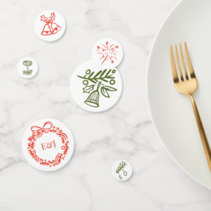 Hand-Drawn Scribbled Playful Doodles Holiday Confetti