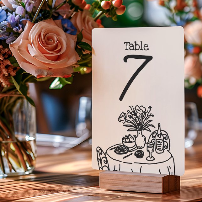 Hand Drawn Scribbles/Doodles Wedding Table Number (Creator Uploaded)