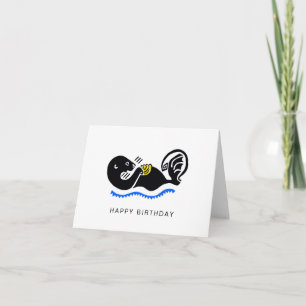 Hand drawn-  Sea OTTER- Conservation - Nature Card