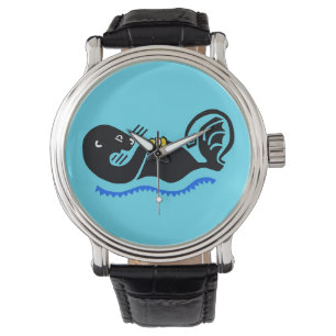 Hand drawn -  Sea OTTER - Nature -Blue Watch