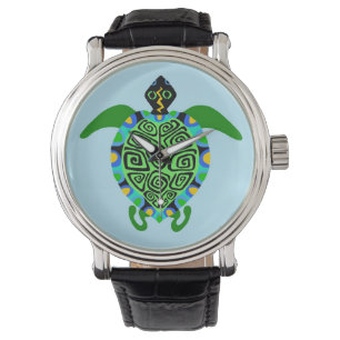 Hand drawn Sea TURTLE - Wildlife - Aqua - Watch