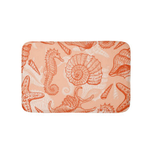 Hand Drawn Sea: Vintage Pattern Bath Mat