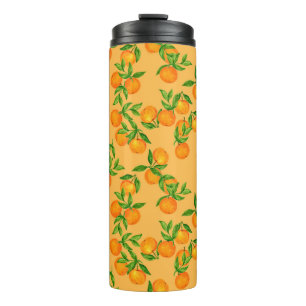 Hand drawn seamless background pattern inspired by thermal tumbler