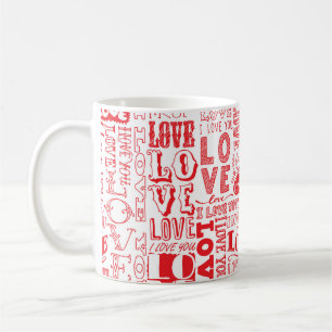 hand-drawn seamless background with love doodles  coffee mug