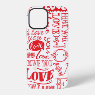 hand-drawn seamless background with love doodles iPhone 12 case