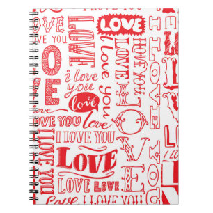 hand-drawn seamless background with love doodles  notebook