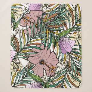 Hand Drawn Seamless Background With Palm Leaves An Sherpa Blanket