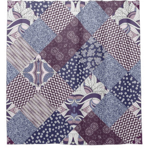 Hand drawn seamless patchwork pattern. Vintage boh