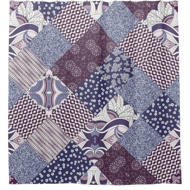 Hand drawn seamless patchwork pattern. Vintage boh (Front)