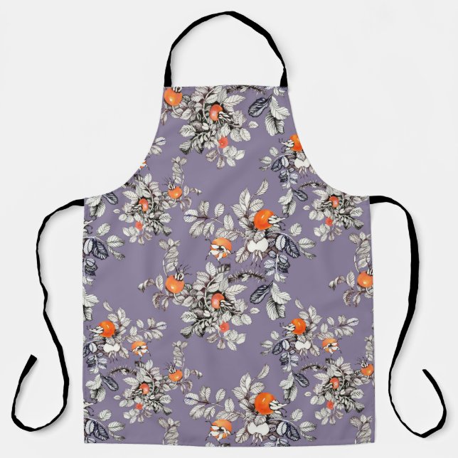 Hand drawn seamless pattern with branches and frui apron (Front)