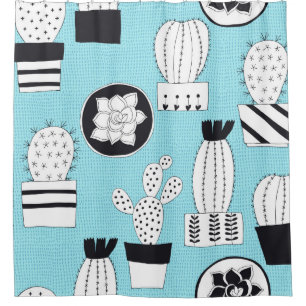 Hand drawn seamless pattern with cactus and succul