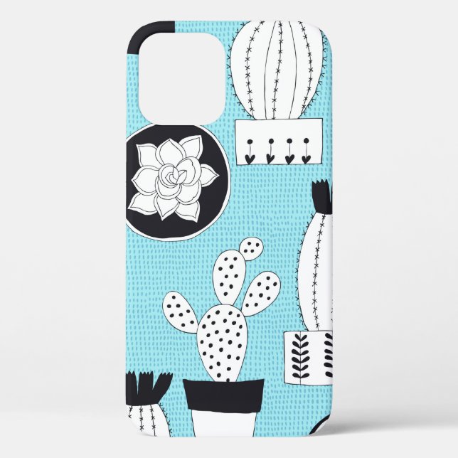 Hand drawn seamless pattern with cactus and succul Case-Mate iPhone case (Back)
