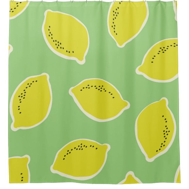 Hand drawn seamless pattern with lemons in yellow, (Front)