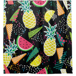 Hand drawn seamless pattern with watermelon pinea