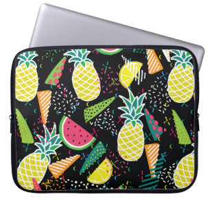 Hand drawn seamless pattern with watermelon pinea laptop sleeve
