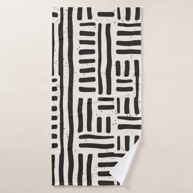 Hand drawn seamless repeating pattern with lines t bath towel (Bath Towel)