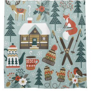 Hand drawn seamless vintage pattern with cute fore