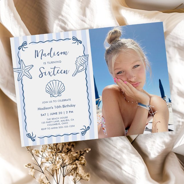 Hand Drawn Seashell Birthday Invitation (Creator Uploaded)