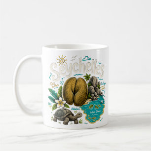 Hand Drawn Seychelles Travel Art Landmark Coffee Mug